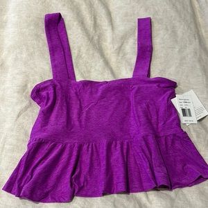 Beyond yoga, purple ruffly crop top new with tags $64